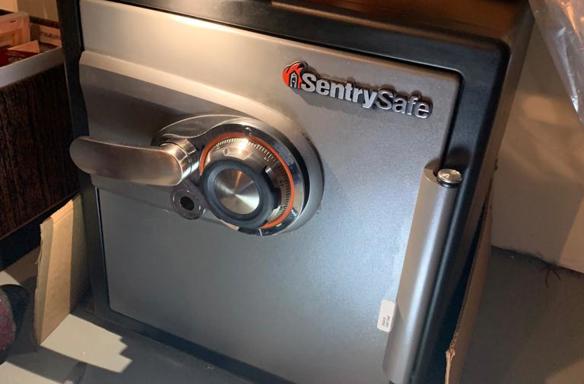  safe opened for customer to secure valuables and sensitive documents.